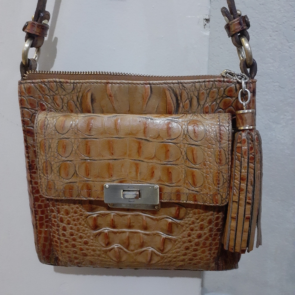 Brahmin Crocodile Embossed Crossbody Handbag - Picture 1 of 6